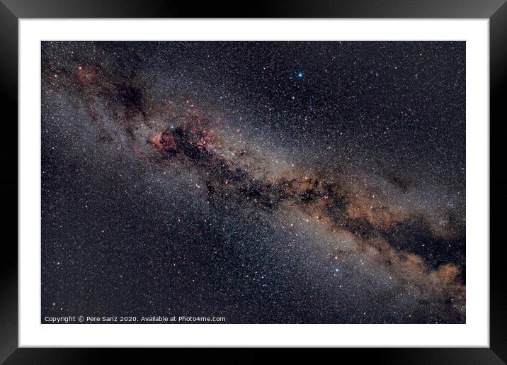 The northern Milky Way through the area of the Summer Triangle Framed Mounted Print by Pere Sanz
