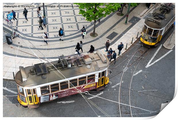 Tram in Lisbon Print by Rocklights 