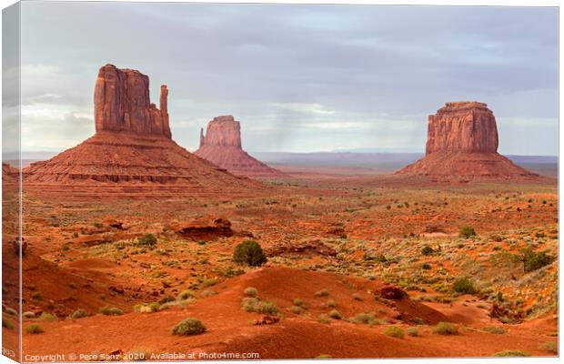 View of Monument Valley Desert Canvas Print by Pere Sanz