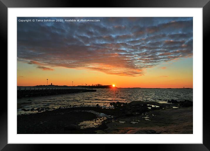 December Sunrise by the Sea 1 Framed Mounted Print by Taina Sohlman