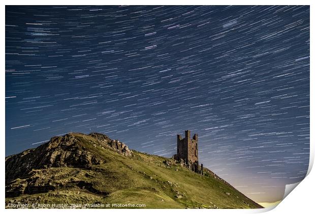 Dunstanburgh Castle Star Trail Print by Robin Hunter