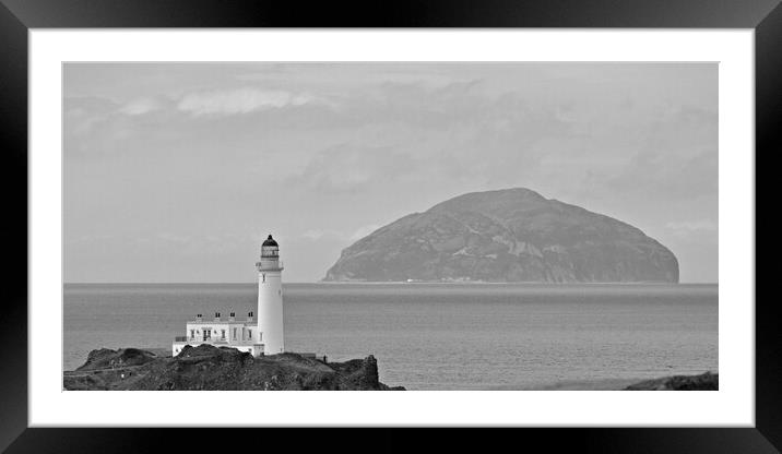 Turnberry Lighthouse and Paddy`s Milestone. (Ailsa Framed Mounted Print by Allan Durward Photography