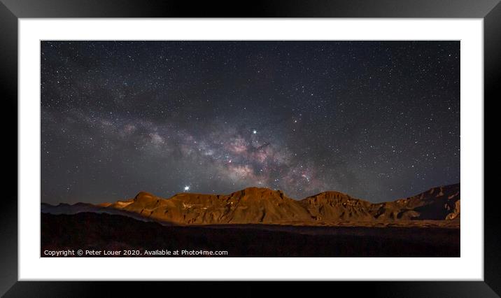 Milky Way rising over Teide National Park Framed Mounted Print by Peter Louer
