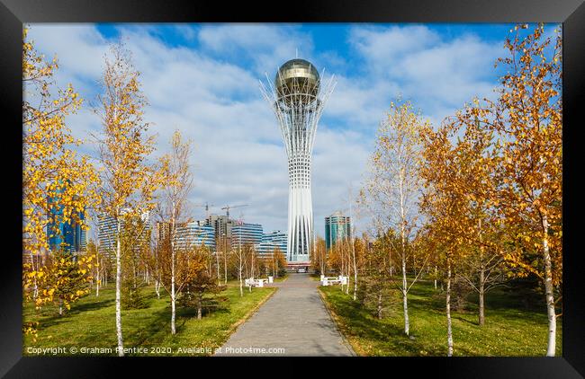 Bayterek Tower, Nur-Sultan (Astana) Framed Print by Graham Prentice