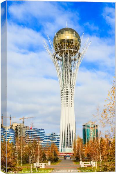 Bayterek Tower, Nur-Sultan (Astana) Canvas Print by Graham Prentice