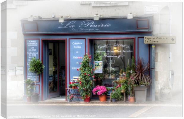 The florist shop, Loire Valley Canvas Print by Beverley Middleton