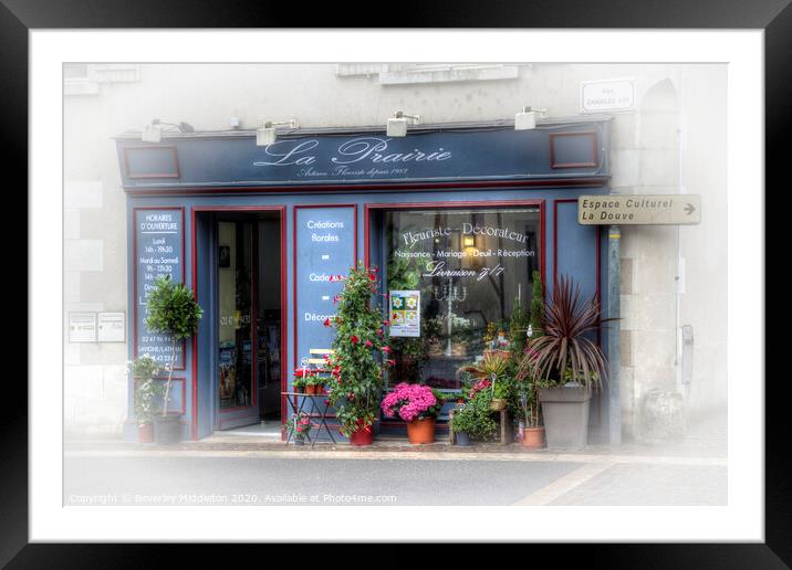 The florist shop, Loire Valley Framed Mounted Print by Beverley Middleton