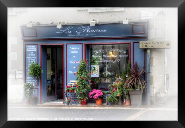 The florist shop, Loire Valley Framed Print by Beverley Middleton