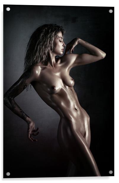 Nude fine art colour 3 Acrylic by Johan Swanepoel