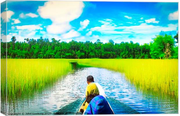 take a boat on the lake Canvas Print by John Lusikooy