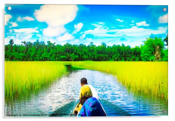 take a boat on the lake Acrylic by John Lusikooy