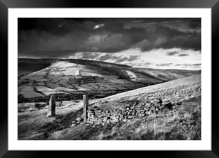 Hollins Cross & Vale of Edale Framed Mounted Print by Darren Galpin