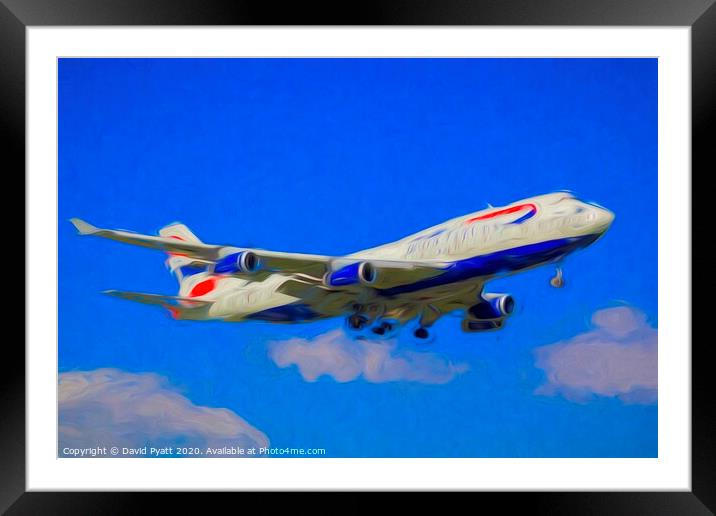 British Airways Boeing 747 Art Framed Mounted Print by David Pyatt