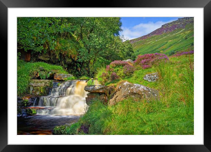 Grindsbrook Waterfalls            Framed Mounted Print by Darren Galpin