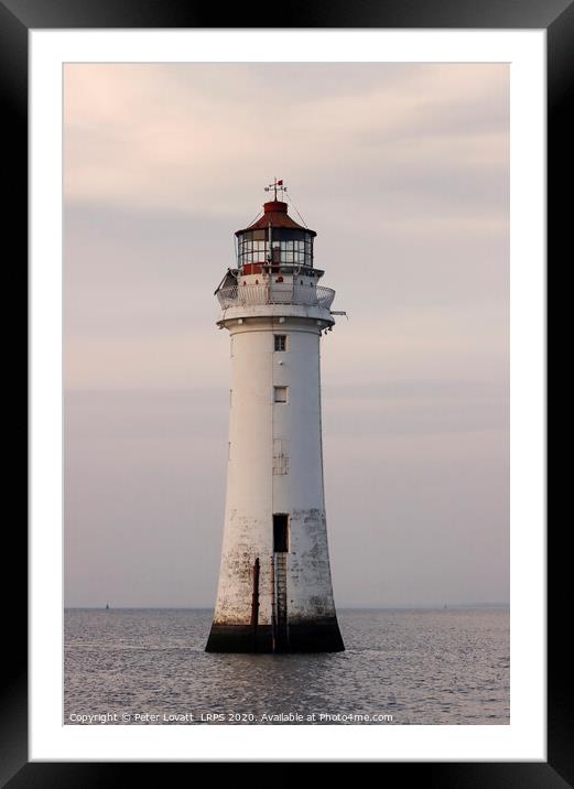 New Brighton lighthouse, Wirral Framed Mounted Print by Peter Lovatt  LRPS