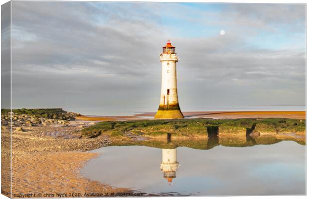 Reflection of Newbrighton Lighthouse Canvas Print by chris hyde