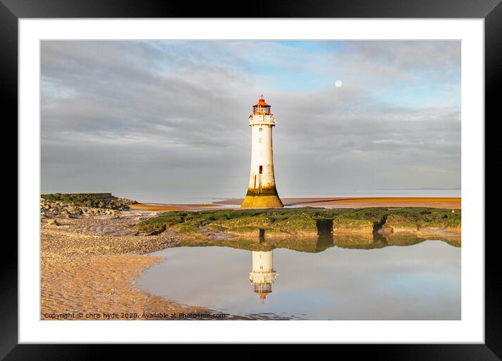 Reflection of Newbrighton Lighthouse Framed Mounted Print by chris hyde