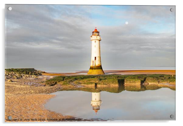 Reflection of Newbrighton Lighthouse Acrylic by chris hyde