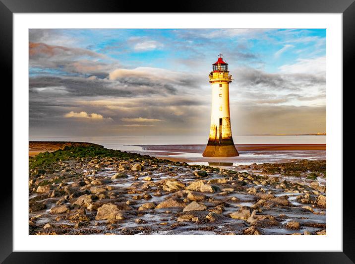 New Brighton Lighthouse Framed Mounted Print by chris hyde
