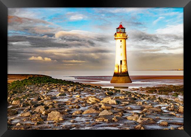 New Brighton Lighthouse Framed Print by chris hyde