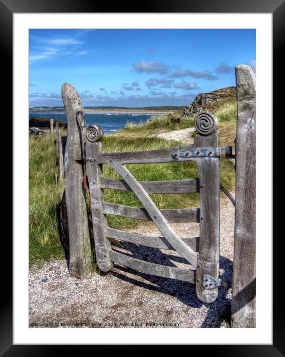 celtic gate on Anglesey Framed Mounted Print by Beverley Middleton