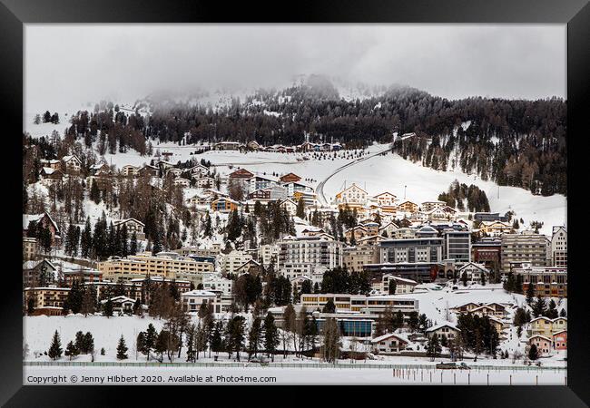 St Moritz, Switzerland Framed Print by Jenny Hibbert