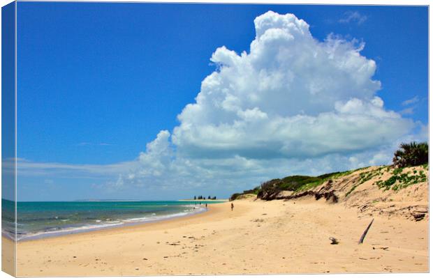 Beach and Clouds on Magaruque Island Canvas Print by Jeremy Hayden