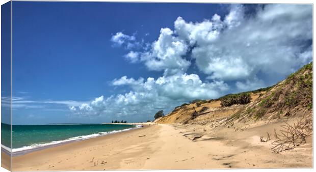 Ocean Sand Dunes and Clouds on a Desert Island Canvas Print by Jeremy Hayden