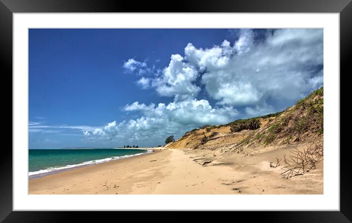 Ocean Sand Dunes and Clouds on a Desert Island Framed Mounted Print by Jeremy Hayden