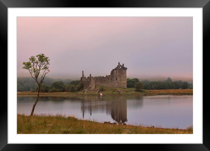 Kilchurn Castle at Dawn Framed Mounted Print by Derek Beattie
