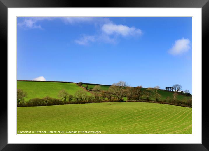 Serene Devonshire Countryside Framed Mounted Print by Stephen Hamer