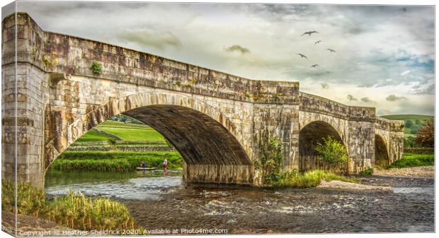 Burnsall Bridge in Summer, Yorkshire Dales Canvas Print by Heather Sheldrick