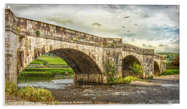 Burnsall Bridge in Summer, Yorkshire Dales Acrylic by Heather Sheldrick