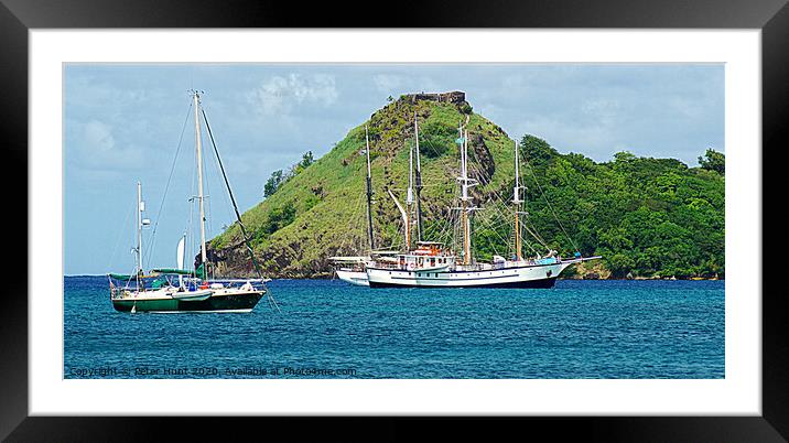 Pigeon Island Fort Rodney Framed Mounted Print by Peter F Hunt