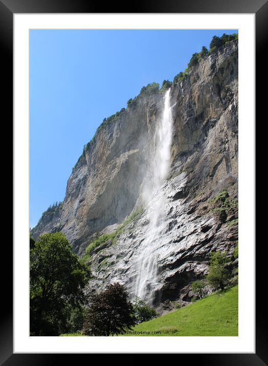 Staubbach Waterfall, Lauterbrunnen, Switzerland Framed Mounted Print by Imladris 