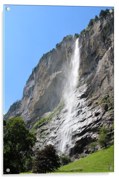 Staubbach Waterfall, Lauterbrunnen, Switzerland Acrylic by Imladris 