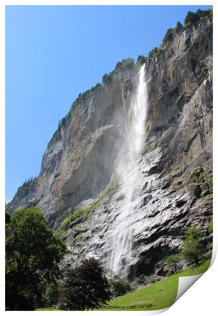 Staubbach Waterfall, Lauterbrunnen, Switzerland Print by Imladris 