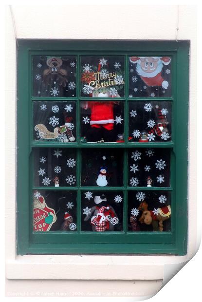 Merry Christmas window Print by Stephen Hamer