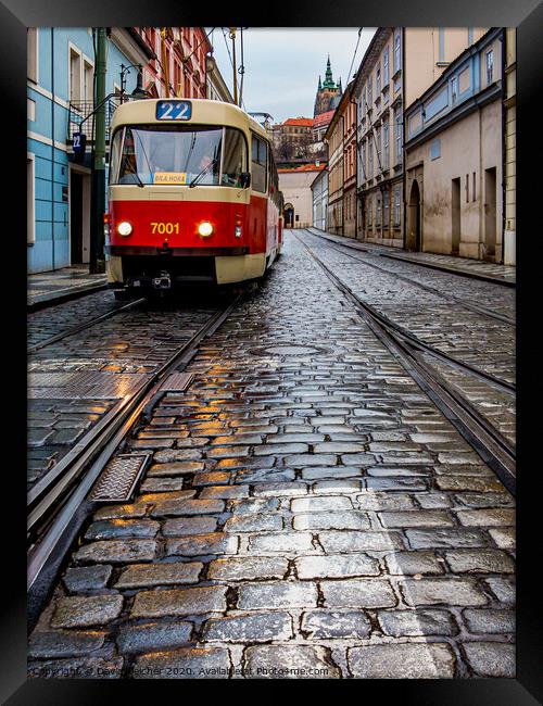 Prague tram Framed Print by David Belcher