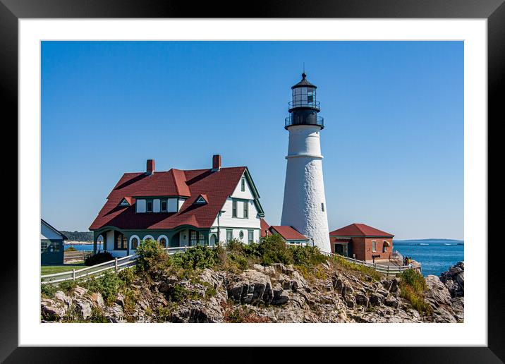 Portland Lighthouse, Maine Framed Mounted Print by David Belcher