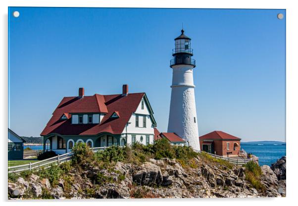Portland Lighthouse, Maine Acrylic by David Belcher