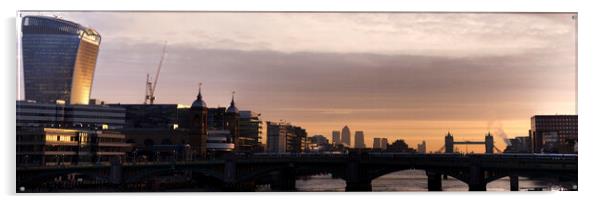 London Sunrise over the Thames Acrylic by Karen Slade