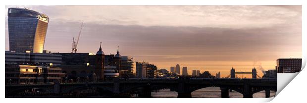 London Sunrise over the Thames Print by Karen Slade