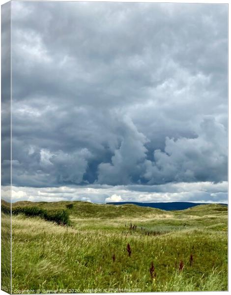 A Storm sky over Kenfig Nature Reserve  Canvas Print by Gaynor Ball