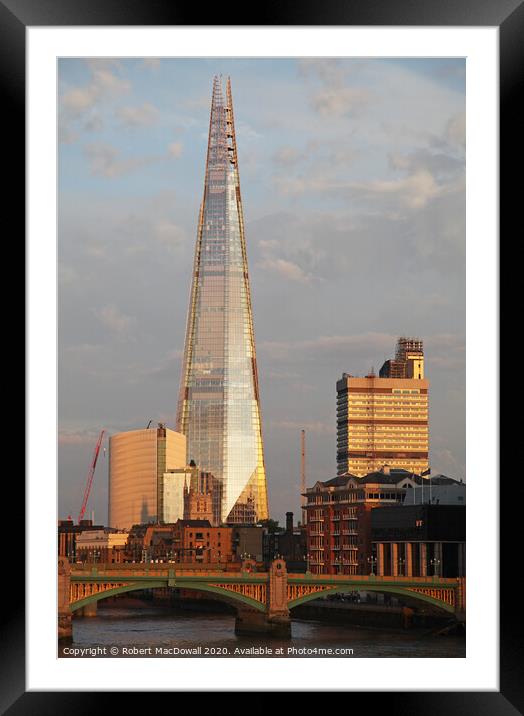 Evening view of The Shard, London Framed Mounted Print by Robert MacDowall