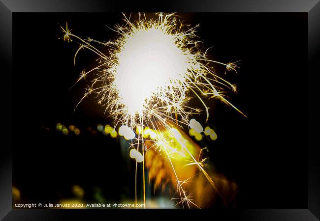 Sparkler  Framed Print by Julia Janusz