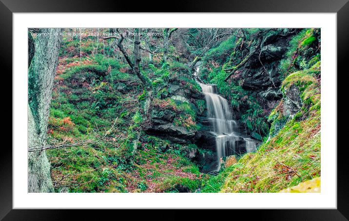 Northumberland waterfall Framed Mounted Print by Aimie Burley