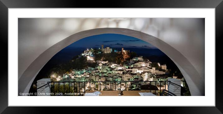 Casares, dinner for two. Framed Mounted Print by Chris North