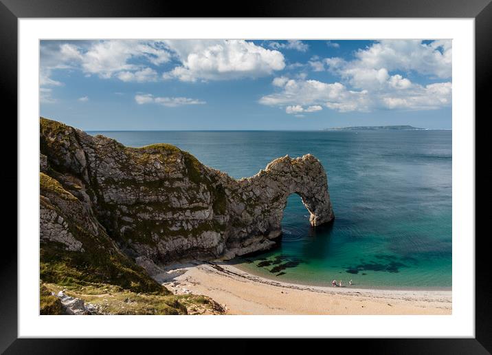 Bright day at Durdle Door Framed Mounted Print by Wendy Williams CPAGB