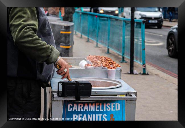 Caramelised peanuts stand  Framed Print by Julia Janusz